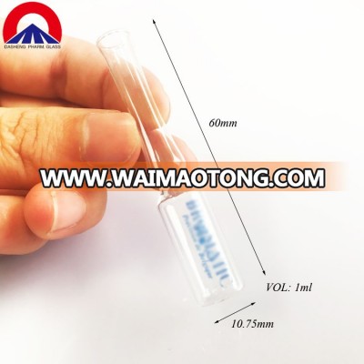 1ml empty clear glass ampoule bottle for injection